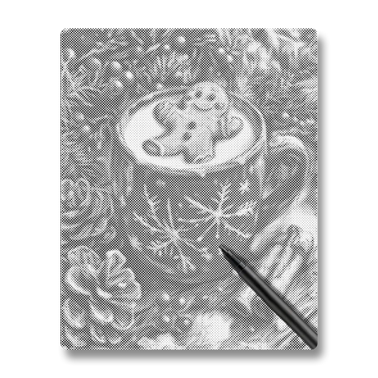 Pepparkaksgubbe och varmt te - Prickmålning