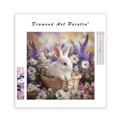 Vårkorg med kanin – Diamantmålning
