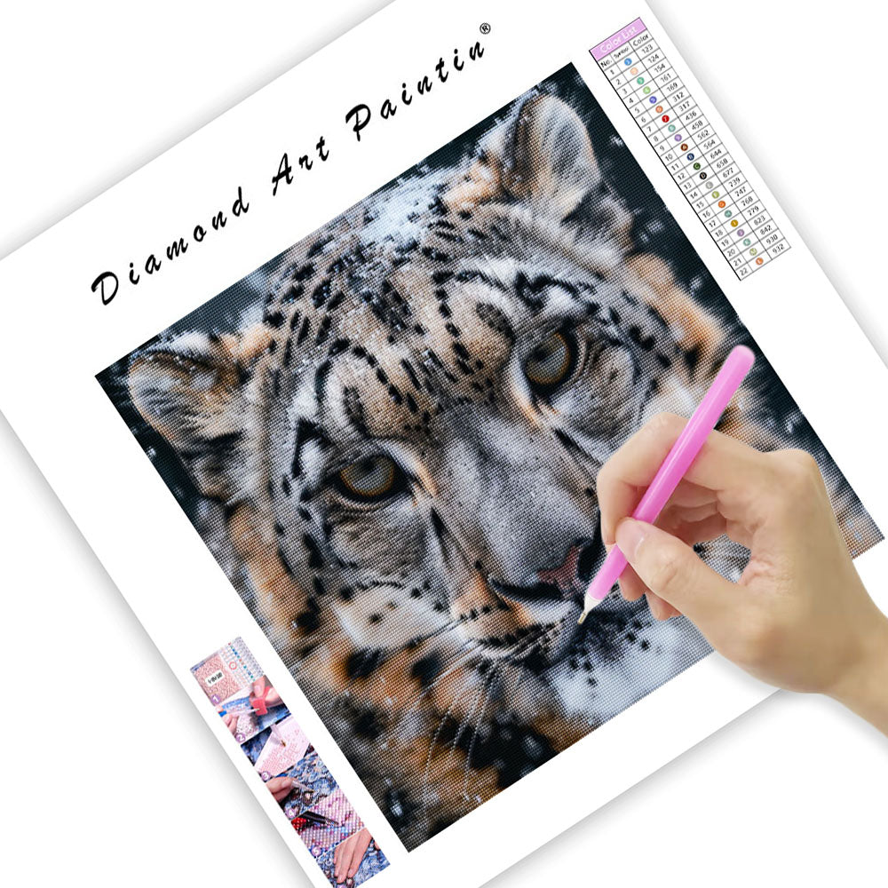Majestätisk snöleopard – Diamantmålning