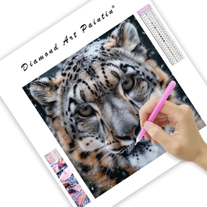Majestätisk snöleopard – Diamantmålning