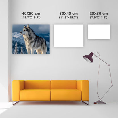 Alaskan malamute med eftertänksam blick – Diamantmålning