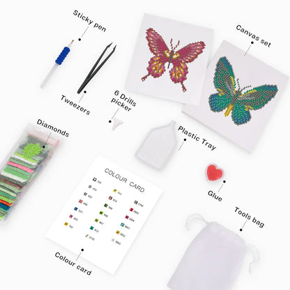 Mini–Set med färgstarka fjärilar