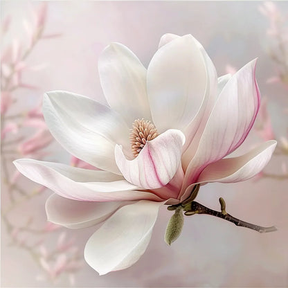 Elegant Magnoliablomma - Diamantmålning