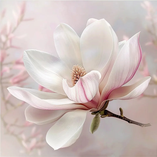 Elegant Magnoliablomma - Diamantmålning