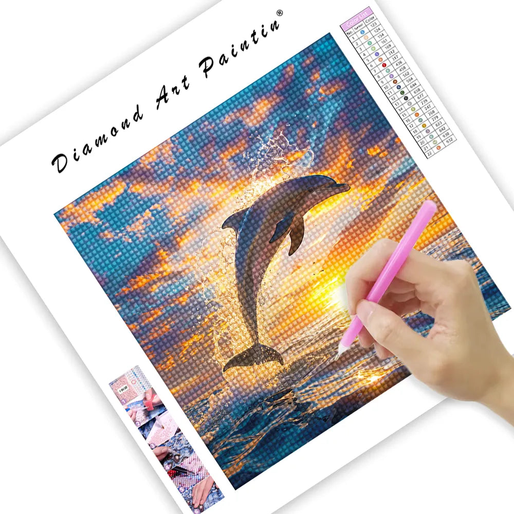 Dolphin Sunset - DiamantmåLning