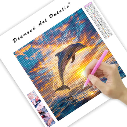 Dolphin Sunset - DiamantmåLning