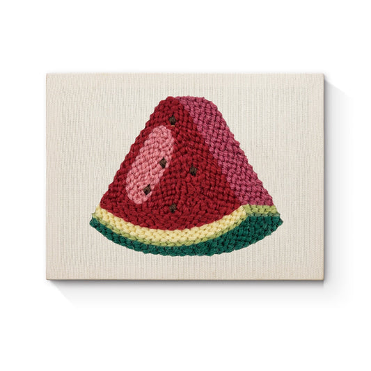 Vattenmelonskiva – Punch needle-broderi