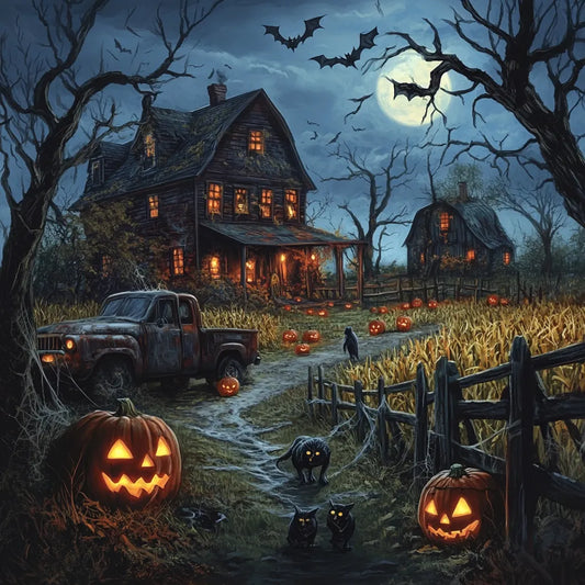 Spöklik Halloween-gård - Diamantmålning
