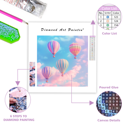 Pastell ballonghimmel - Diamantmålning