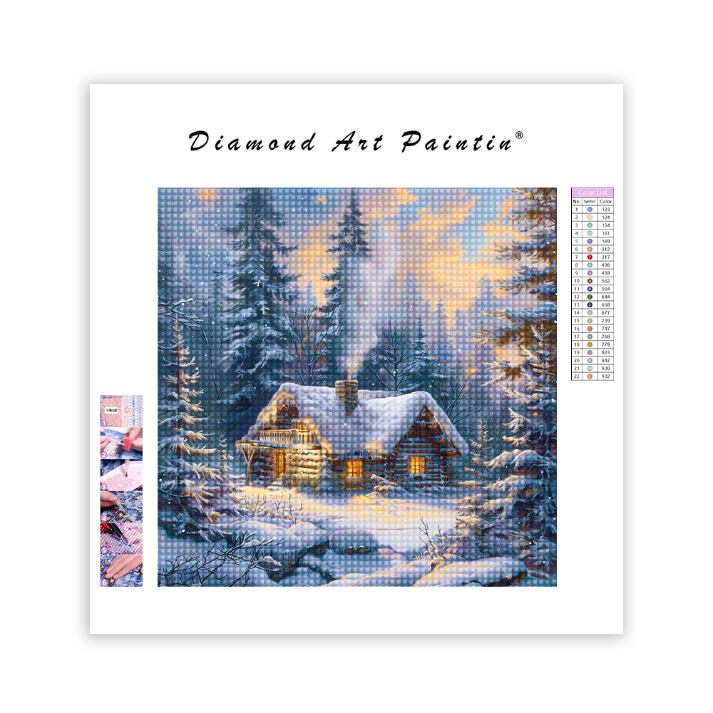 Snow Forest Cabin - DiamantmåLning
