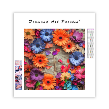Blomsterarrangemang på papper - Diamond Painting