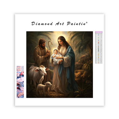 Heliga familjen i Jesu födelse - Diamond Painting