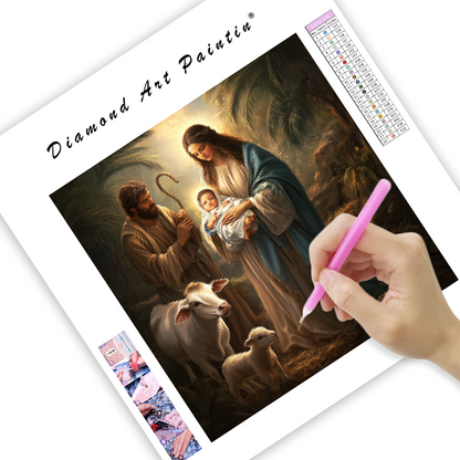 Heliga familjen i Jesu födelse - Diamond Painting