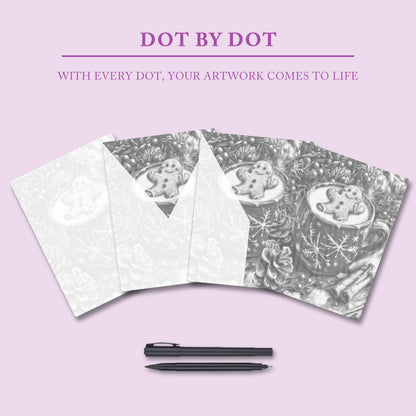 Pepparkaksgubbe och varmt te - Prickmålning