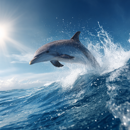 Delfin som Hoppar ur Havet - Diamantmålning