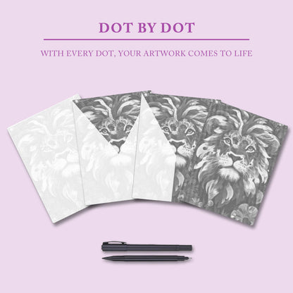 Lejon med ett modigt hjärta - Prickmålning