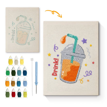 Juicedryck – Punch needle-broderi