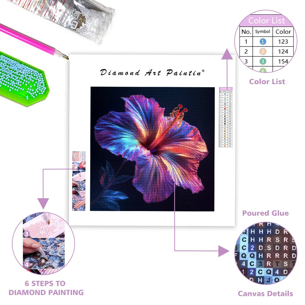 Neonhibiskus – Diamantmålning