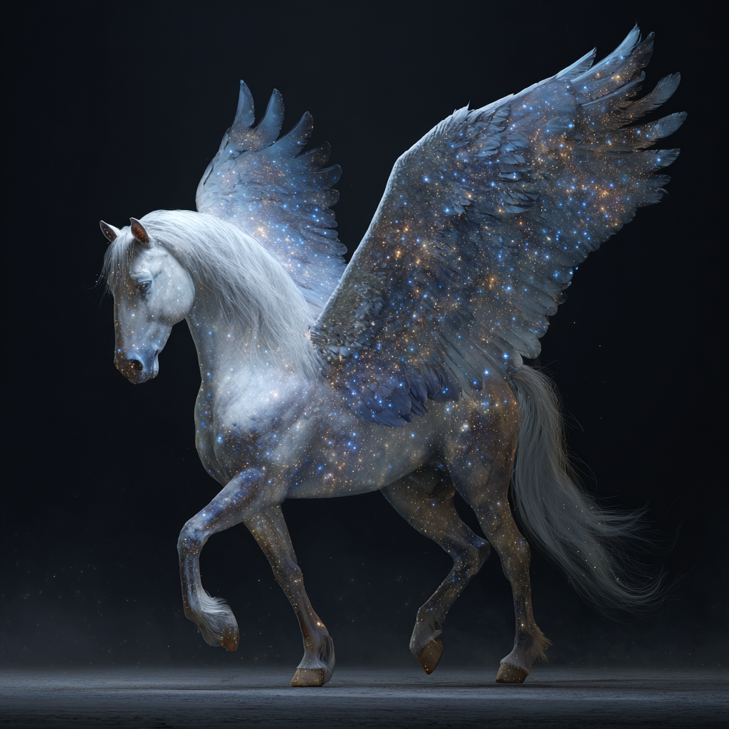 Pegasus med stjärnprydd man – Diamantmålning