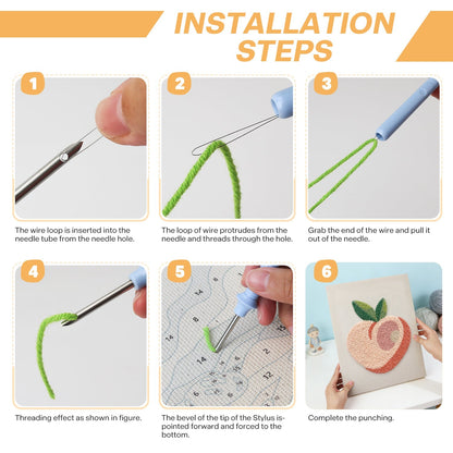 Persikobroderi – Punch needle-broderi