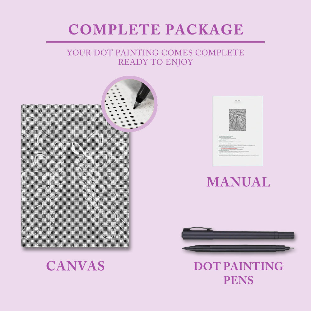 Påfågel - Prickmålning