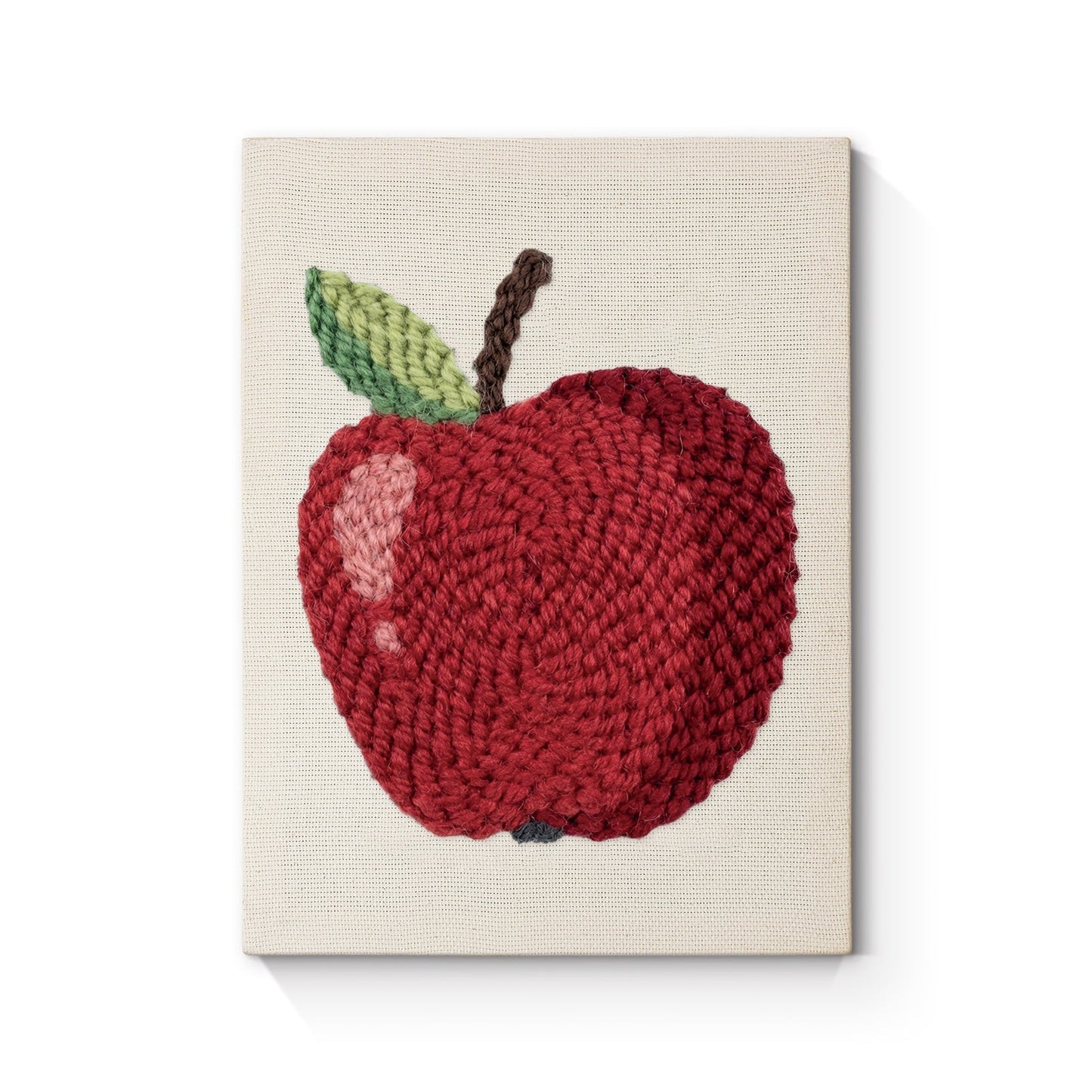 Rött äpple – Punch needle-broderi