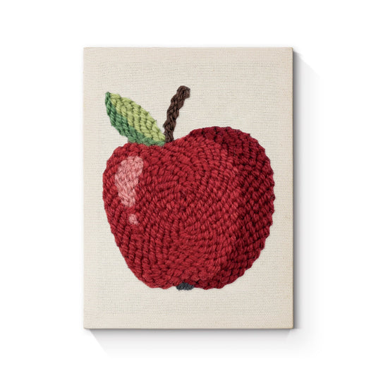 Rött äpple – Punch needle-broderi