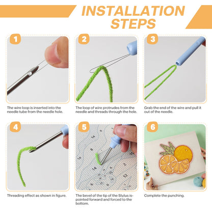 Färska apelsiner – Punch needle-broderi
