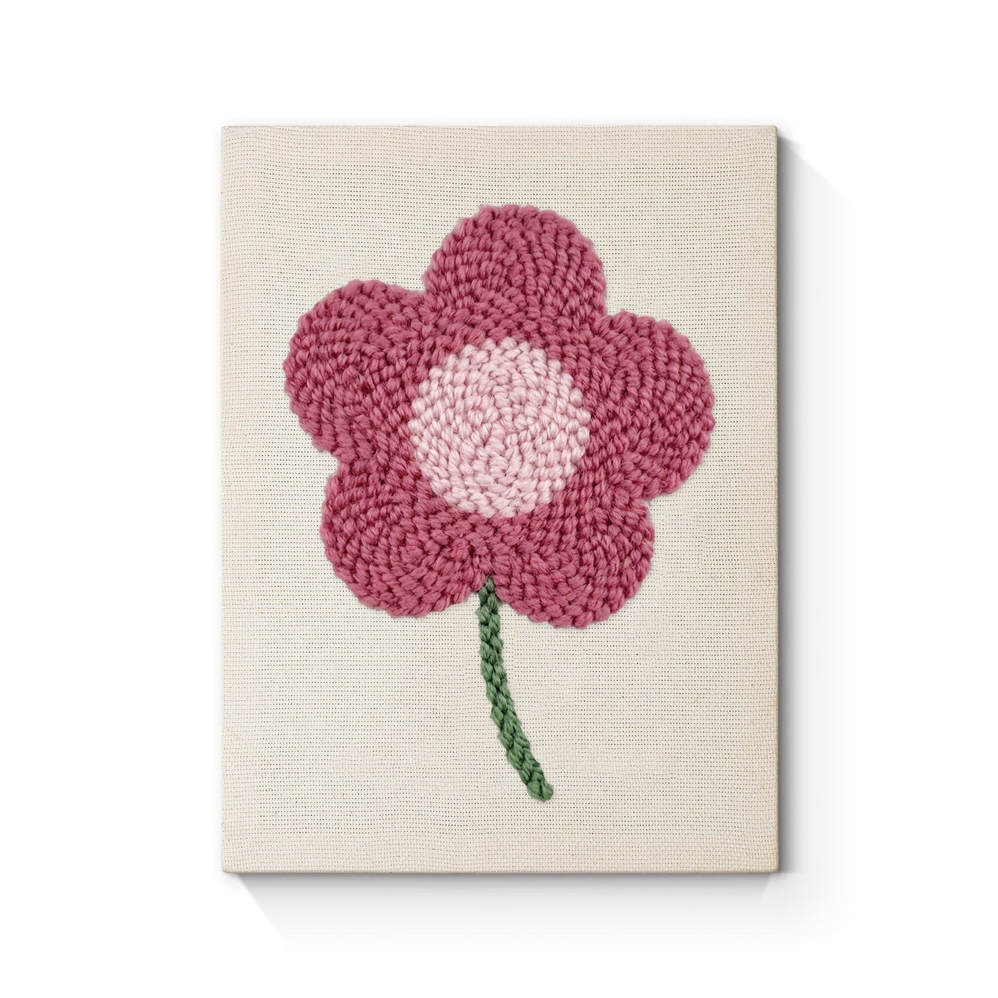 Rosa prästkrage – Punch needle-broderi
