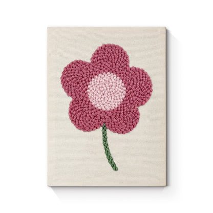 Rosa prästkrage – Punch needle-broderi