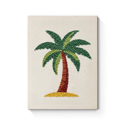 Färgstark palm – Punch needle-broderi