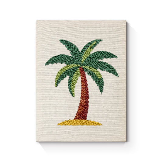Färgstark palm – Punch needle-broderi