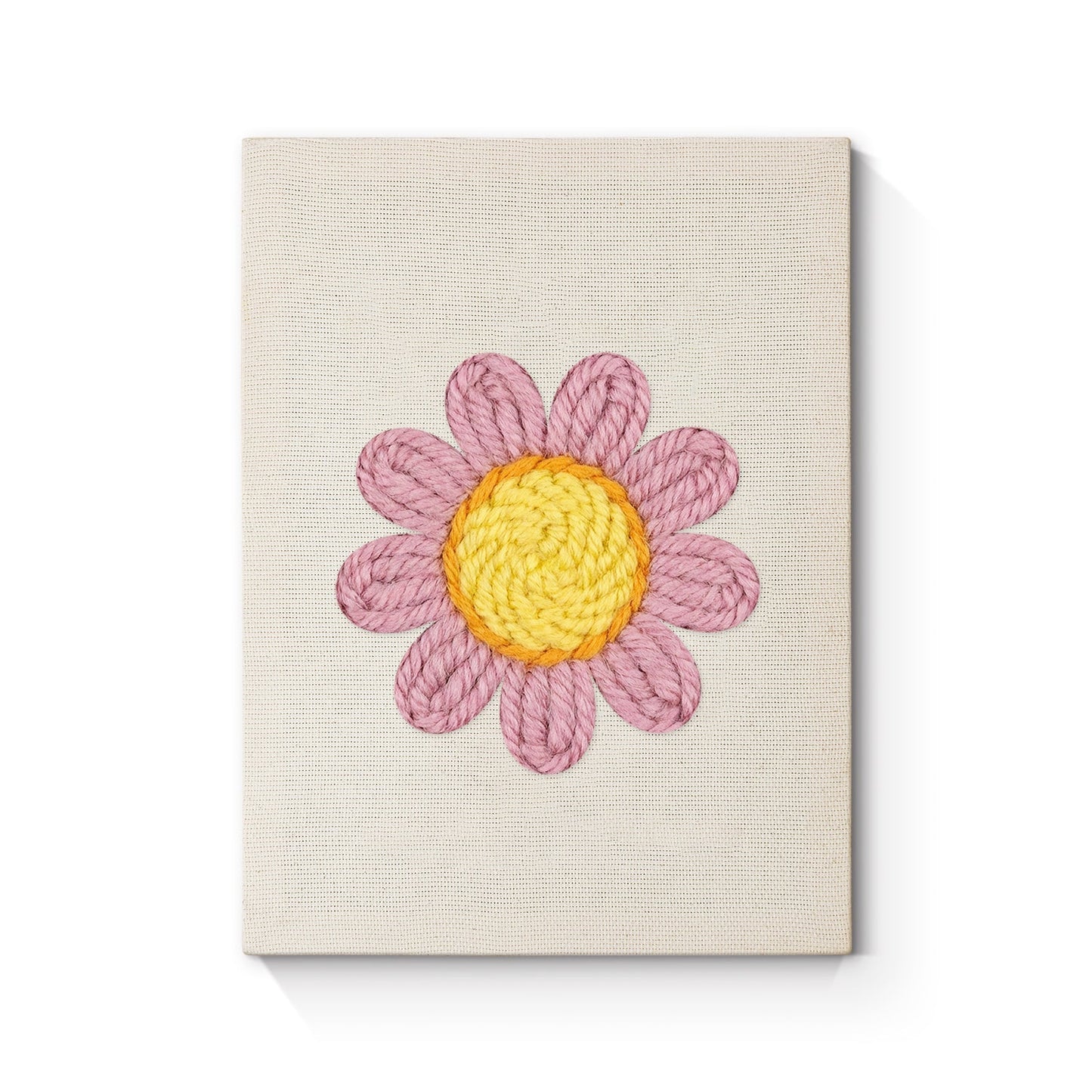 Rosa prästkrage – Punch needle-broderi