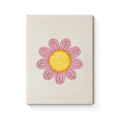 Rosa prästkrage – Punch needle-broderi