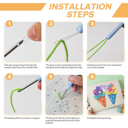 Glasstrutar – Punch needle-broderi