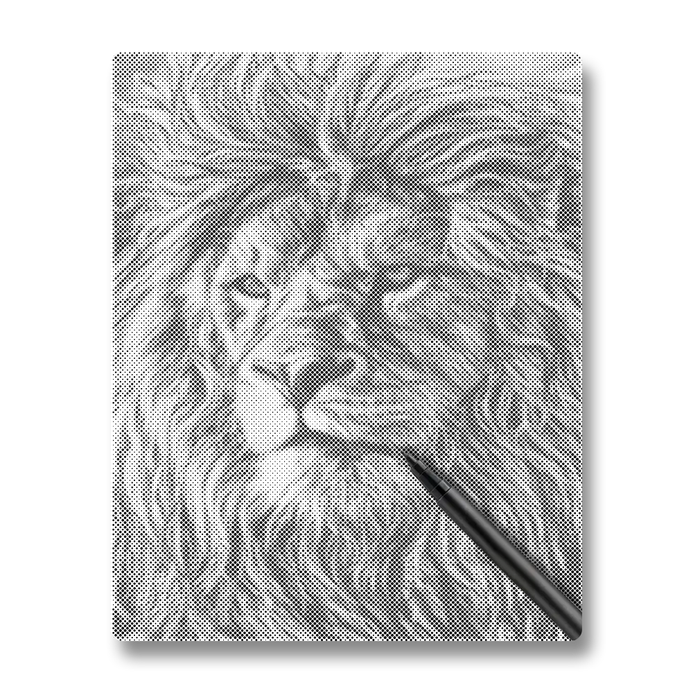 Jätteafrikanska lejon - Prickmålning