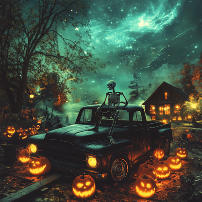 Surrealistisk Halloween Natt - Diamantmålning