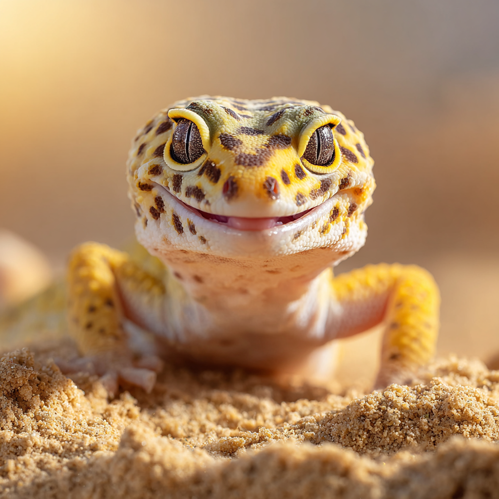 Leopardgecko med leende – Diamantmålning