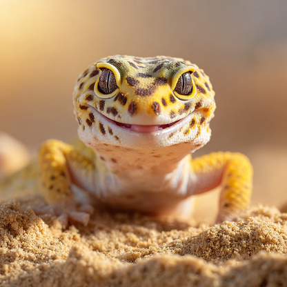 Leopardgecko med leende – Diamantmålning