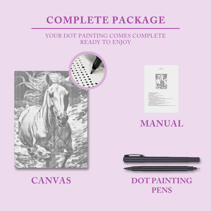 Majestätisk springande häst - prickmålning