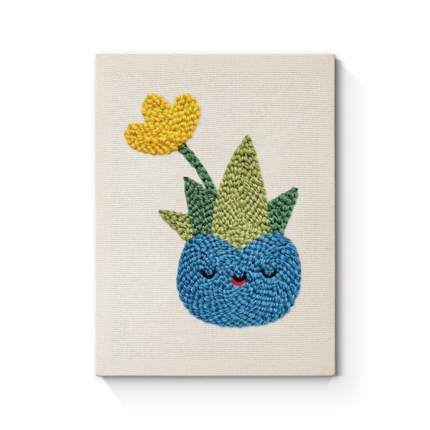 Glad blommande kaktus – Punch needle-broderi