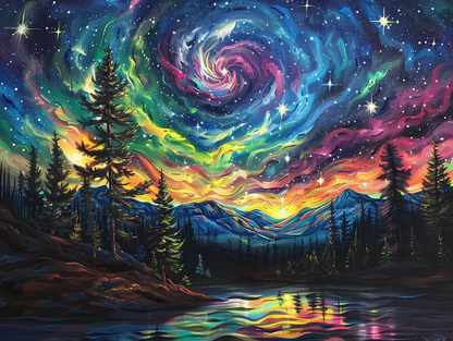 Abstrakt FäRgglad Himmel - DiamantmåLning