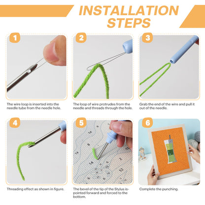 Grön drink – Punch needle-broderi
