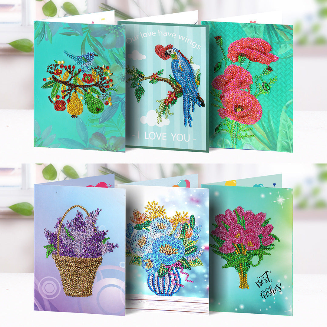Hälsningskort – Set med blommande kärlek