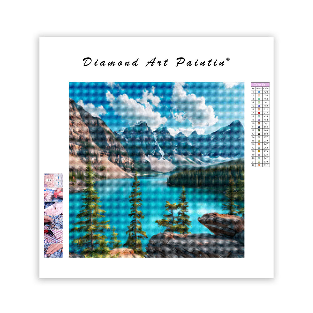 Turkos sjö i Banff – Diamantmålning