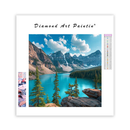 Turkos sjö i Banff – Diamantmålning