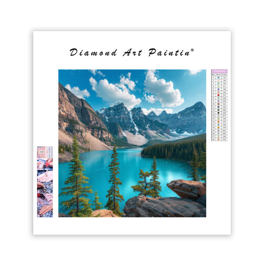 Turkos sjö i Banff – Diamantmålning