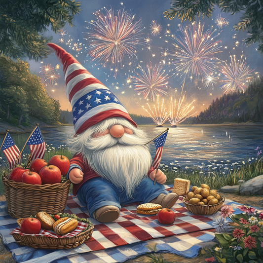 Patriotisk gnompicknick - Diamantmålning