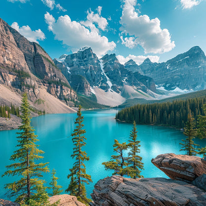 Turkos sjö i Banff – Diamantmålning