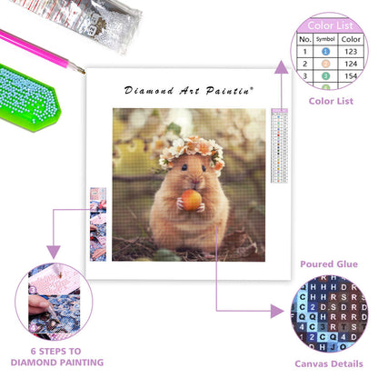 Persikohamster – Diamantmålning